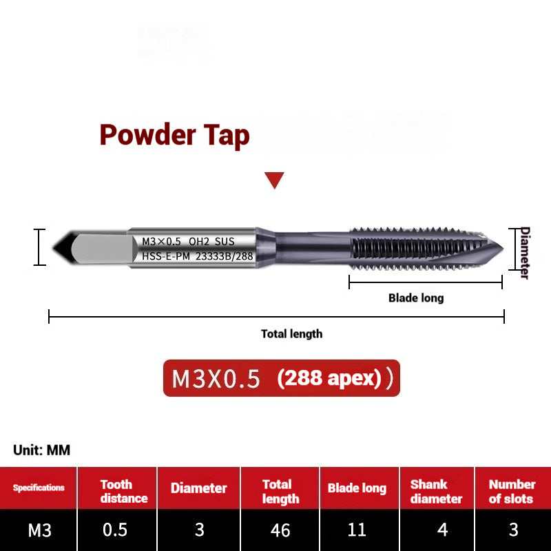 1112-Powder metallurgy machine taps stainless steel special taps apex high-speed steel screw tip taps taps silk work Shandong Denso Pricision Tools Co.,Ltd.